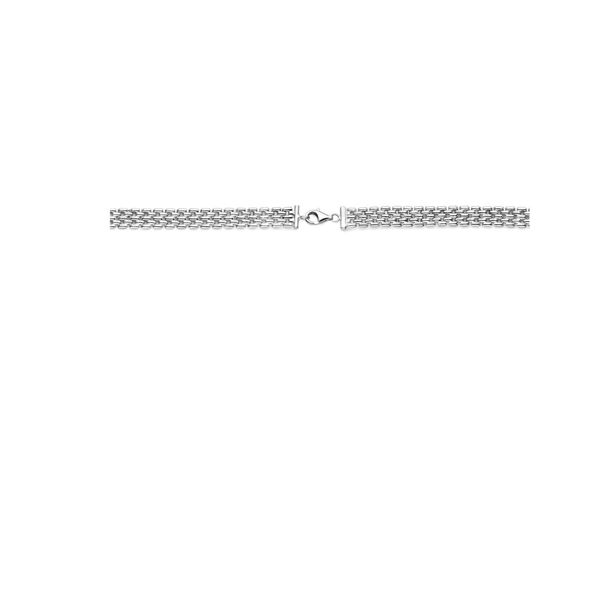 collana maglia pantera 8 mm 43 cm argento rodiato