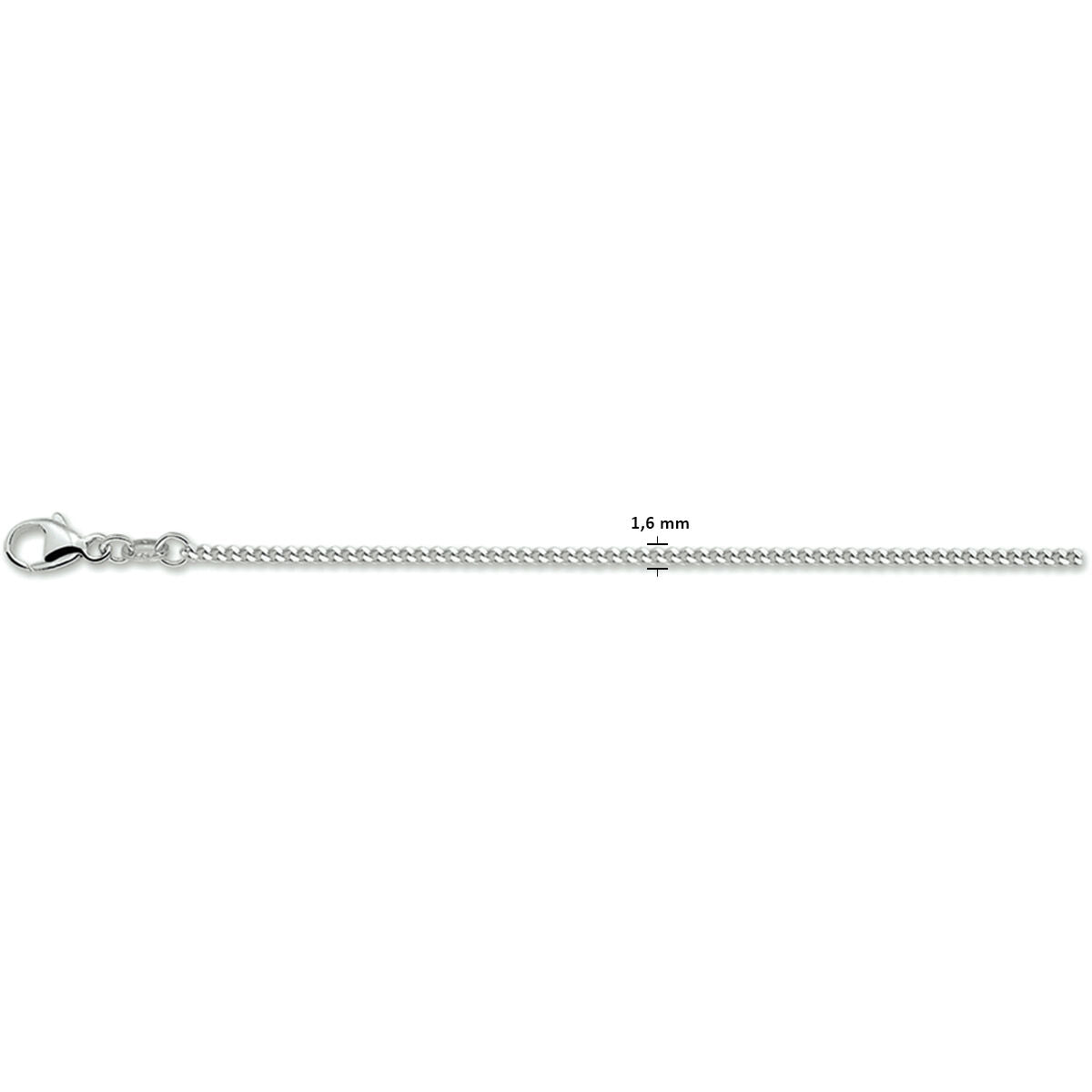 Collana bizantina in argento rodiato, 1,6 mm, con finitura a quattro facce.