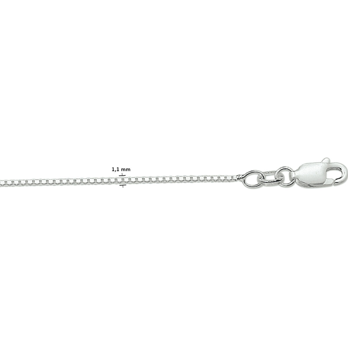Collana maglia rolò 1,1 mm in argento rodiato con chiusura a moschettone.