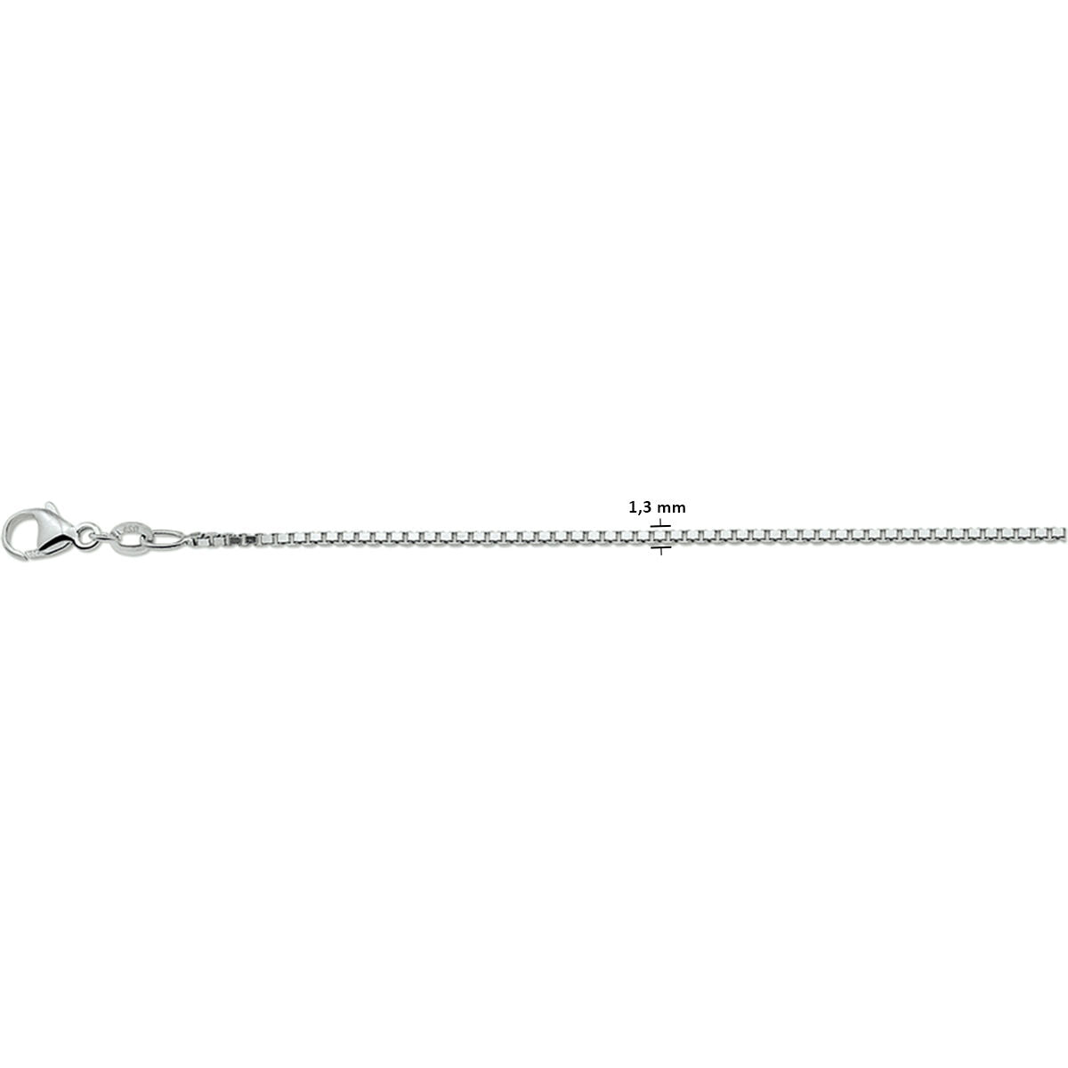 collana maglia rolò 1,3 mm in argento rodiato