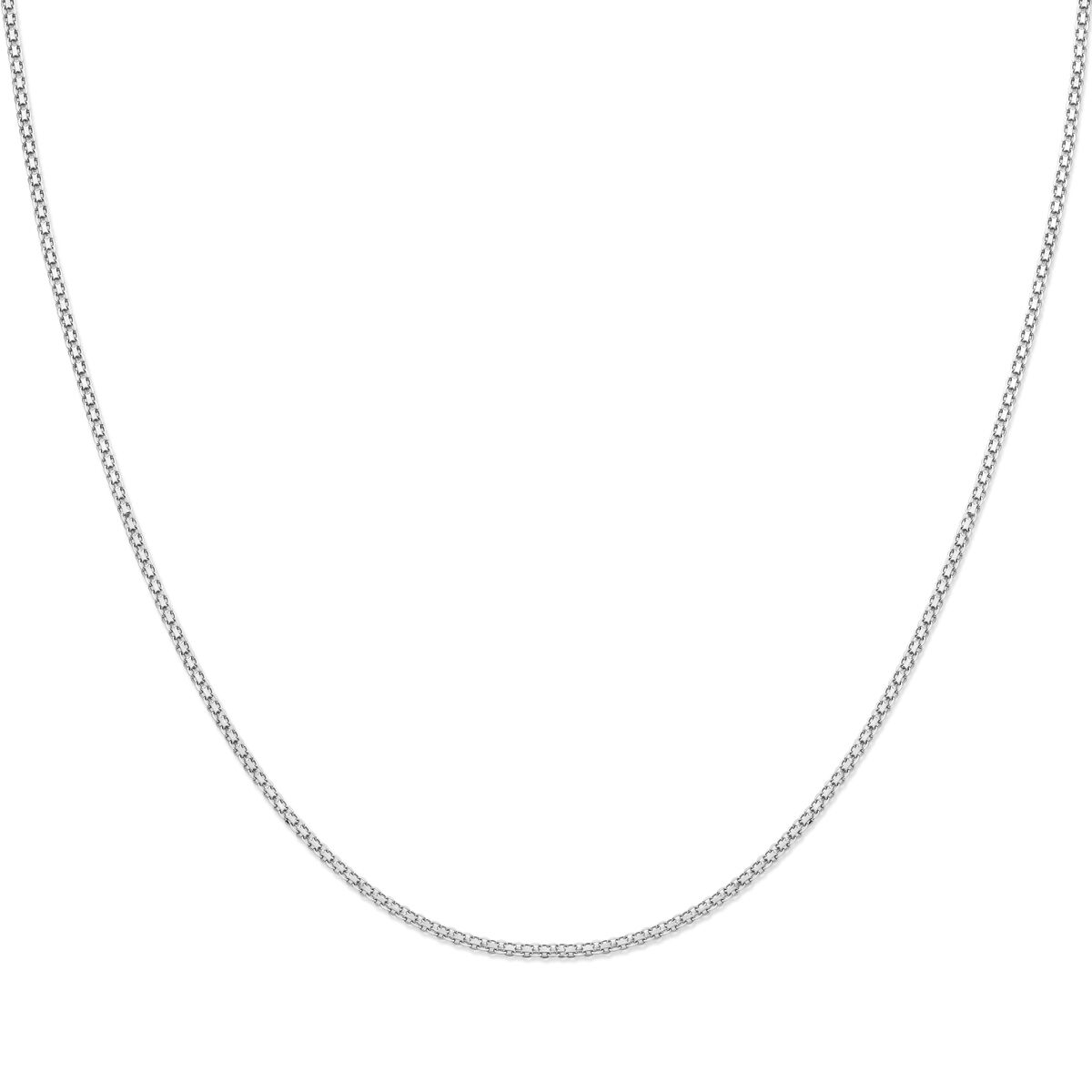 Collana bismarck 2,4 mm in argento rodiato, lunga 37 + 5 cm.