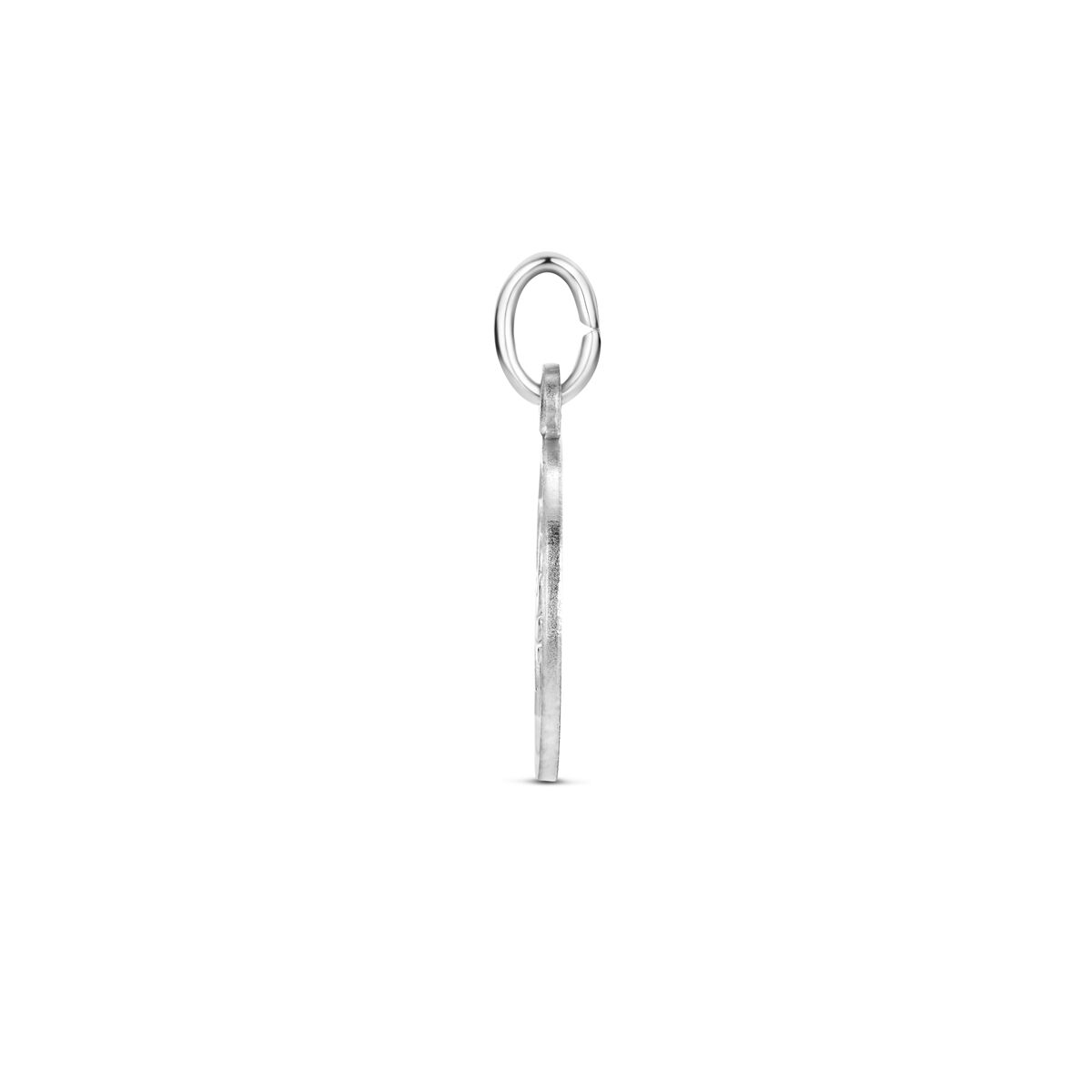 ciondolo cuore angelo lucido/opaco diamantato 18 mm argento rodiato