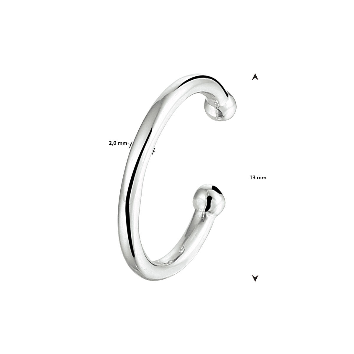 earcuff argento rodiato