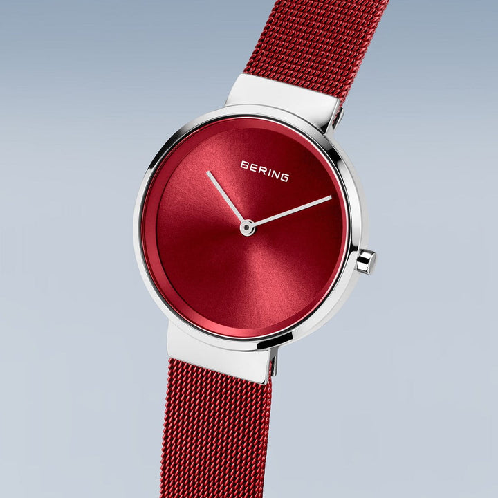 Bering dames horloge rode wijzerplaat - 14531-303