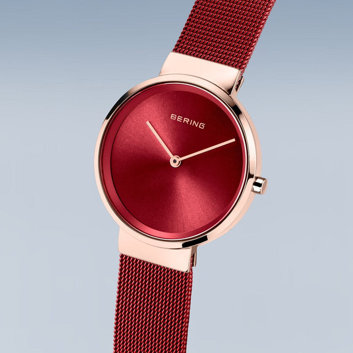 Bering dames horloge rode wijzerplaat - 14531-363