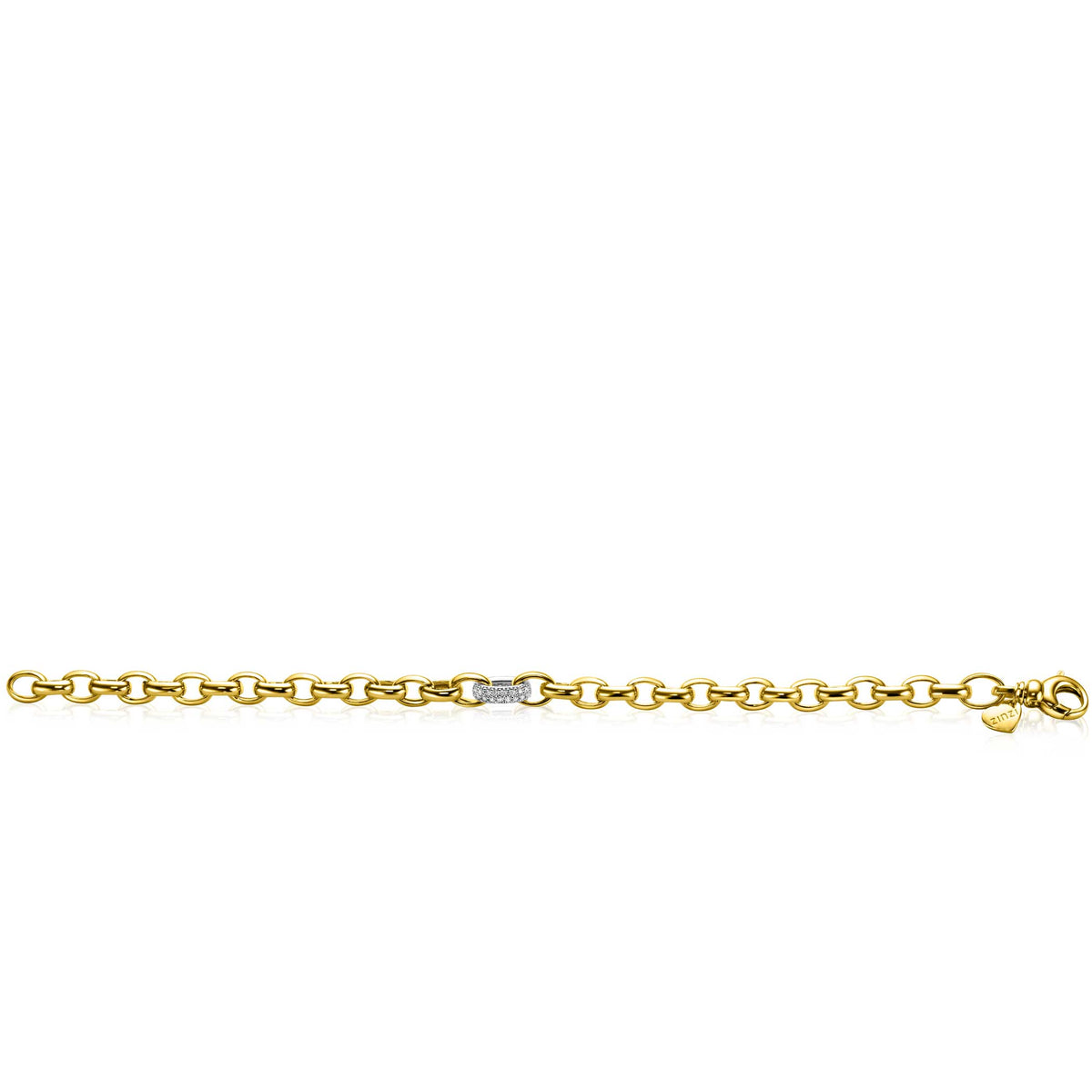 Bracciale in argento con maglia rolò, lunghezza 19 cm, finitura lucida.