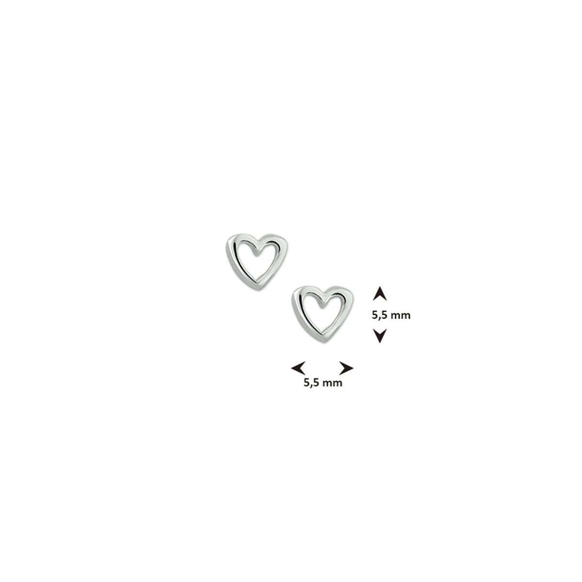 orecchini a bottone cuore argento bianco