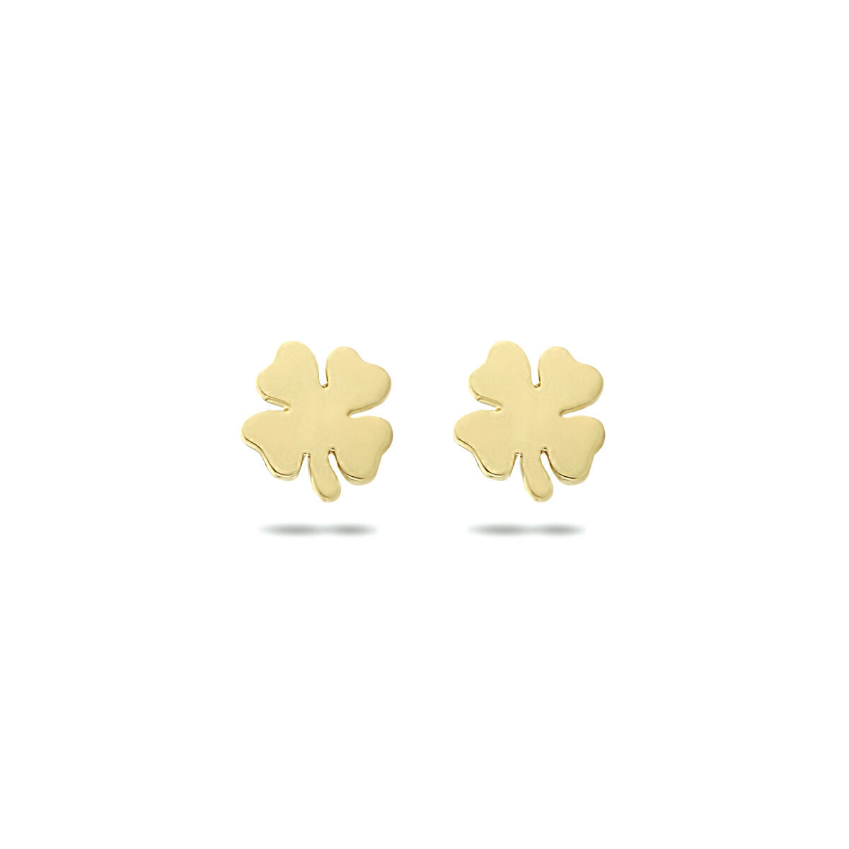 Orecchini a forma di quadrifoglio in oro giallo 14K.