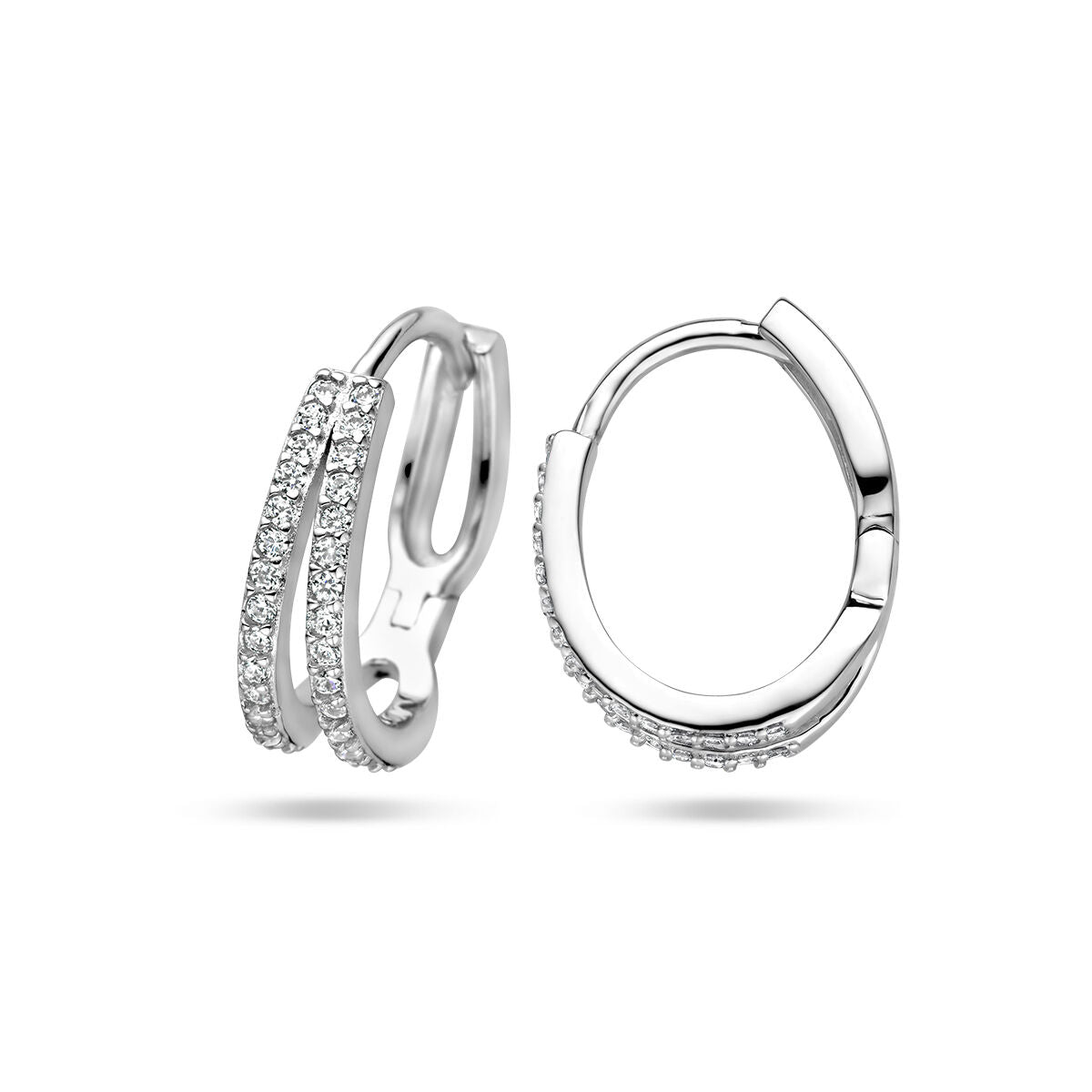 orecchini a cerchietto zircone argento rodiato