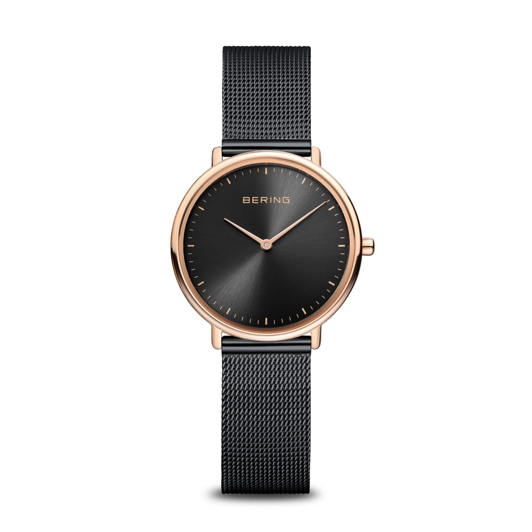 bering dames horloge zwarte wijzerplaat - 15729-166