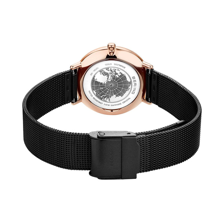 bering dames horloge zwarte wijzerplaat - 15729-166