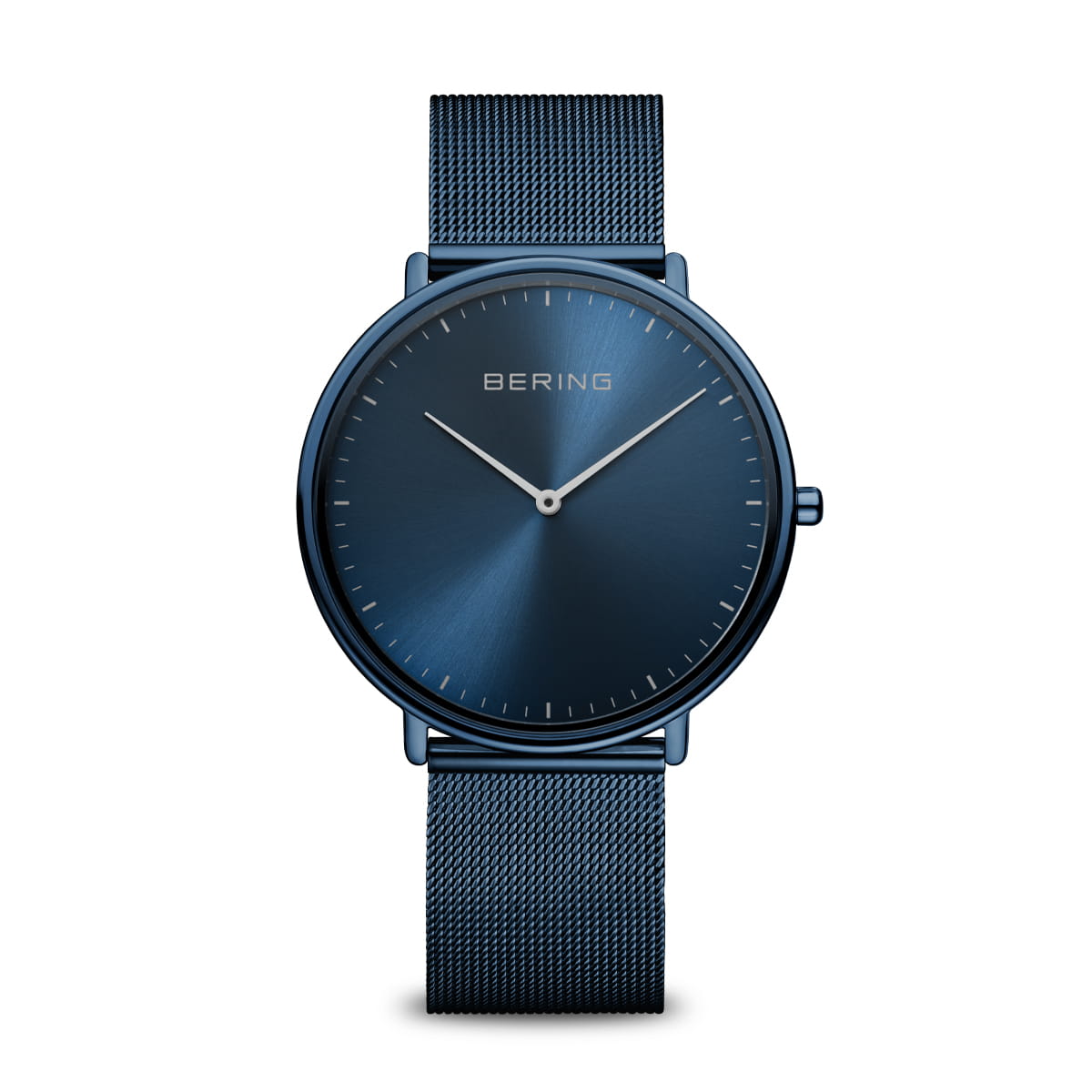 Orologio unisex con quadrante blu, cassa e cinturino in acciaio inossidabile blu.
