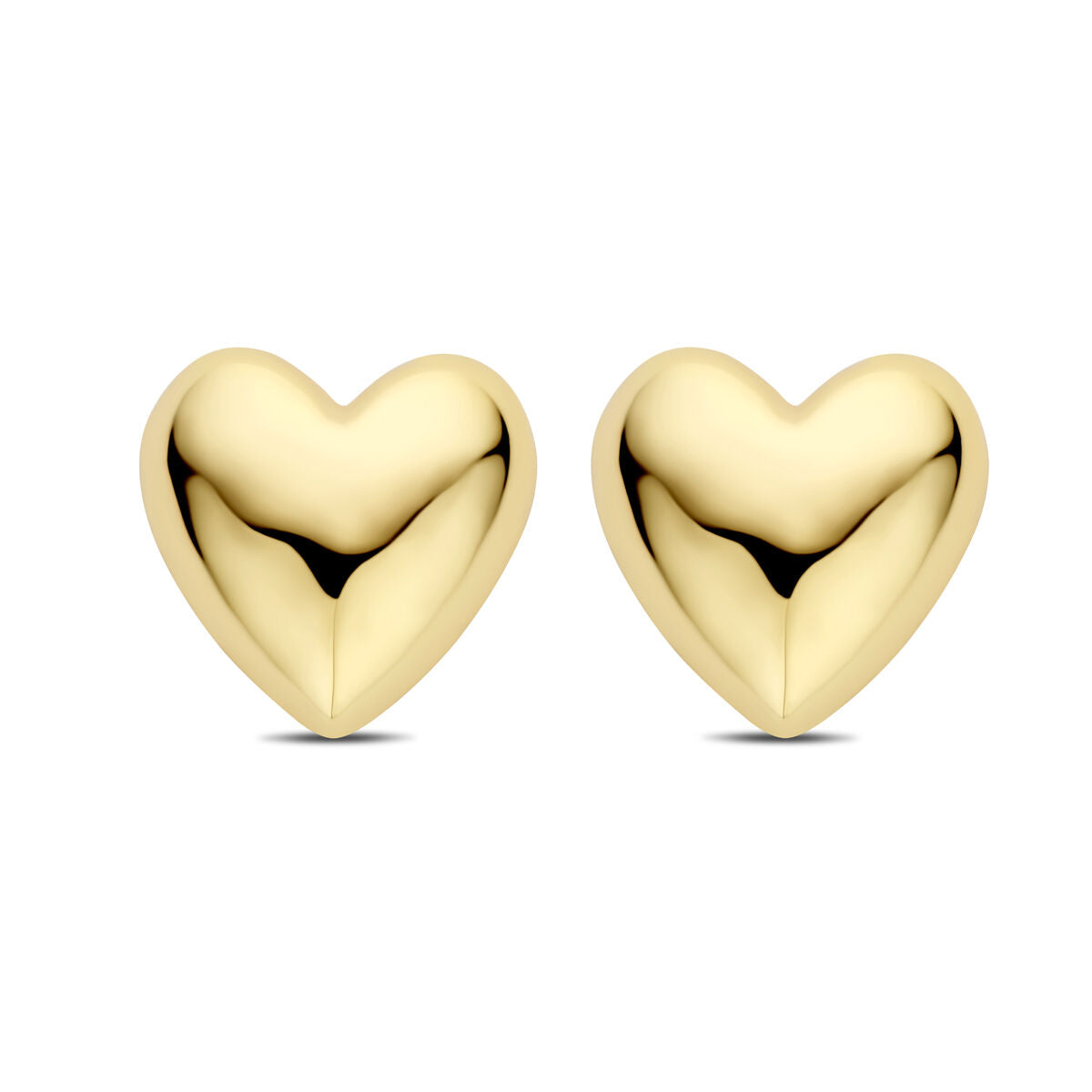 orecchini a bottone cuore 20 mm 1 micron argento dorato (giallo)