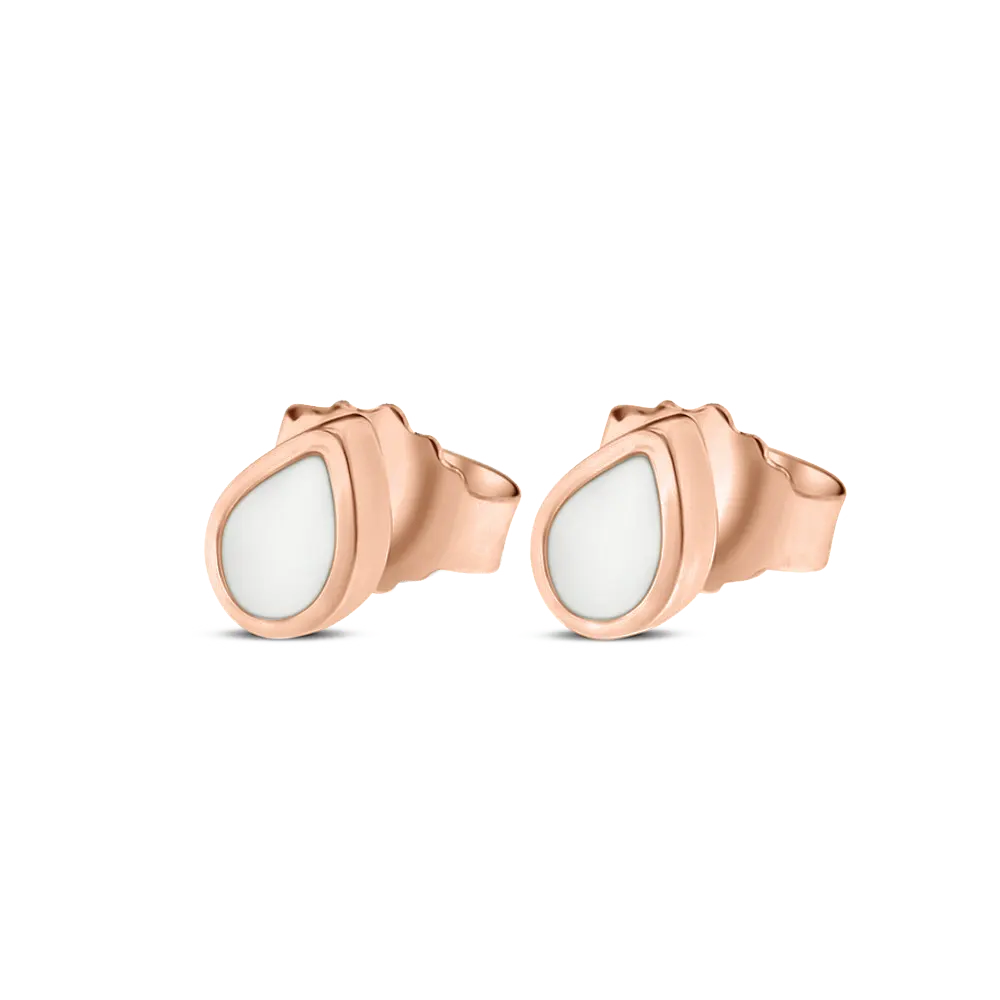 Mini Drop | Orecchini a bottone per latte materno, oro massiccio