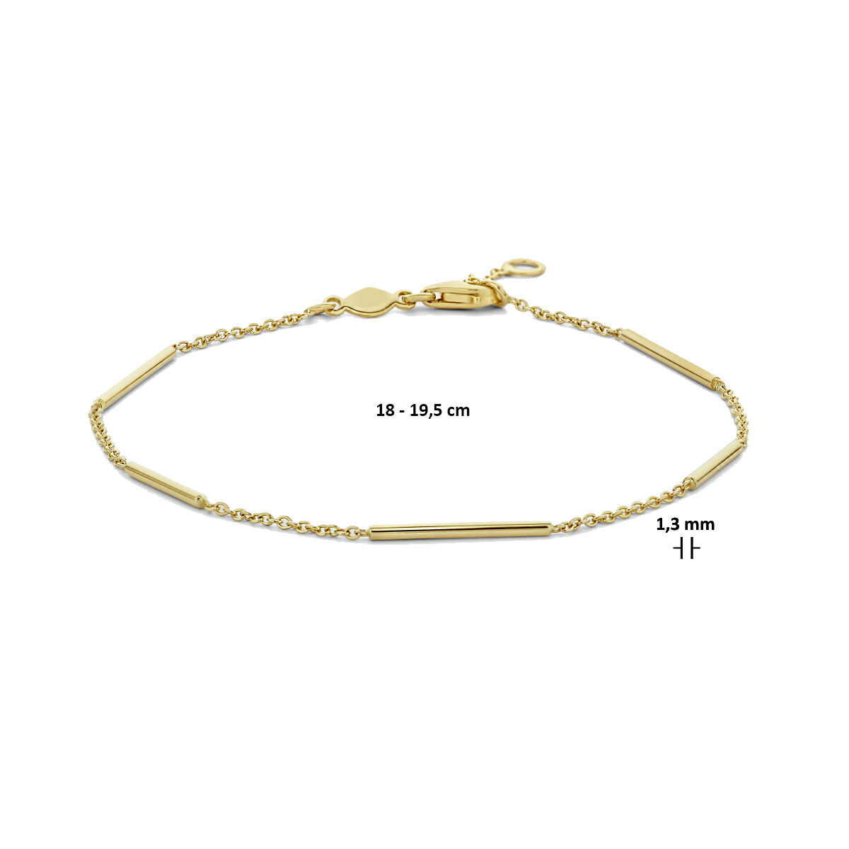 Bracciale in oro da donna con barrette 14K