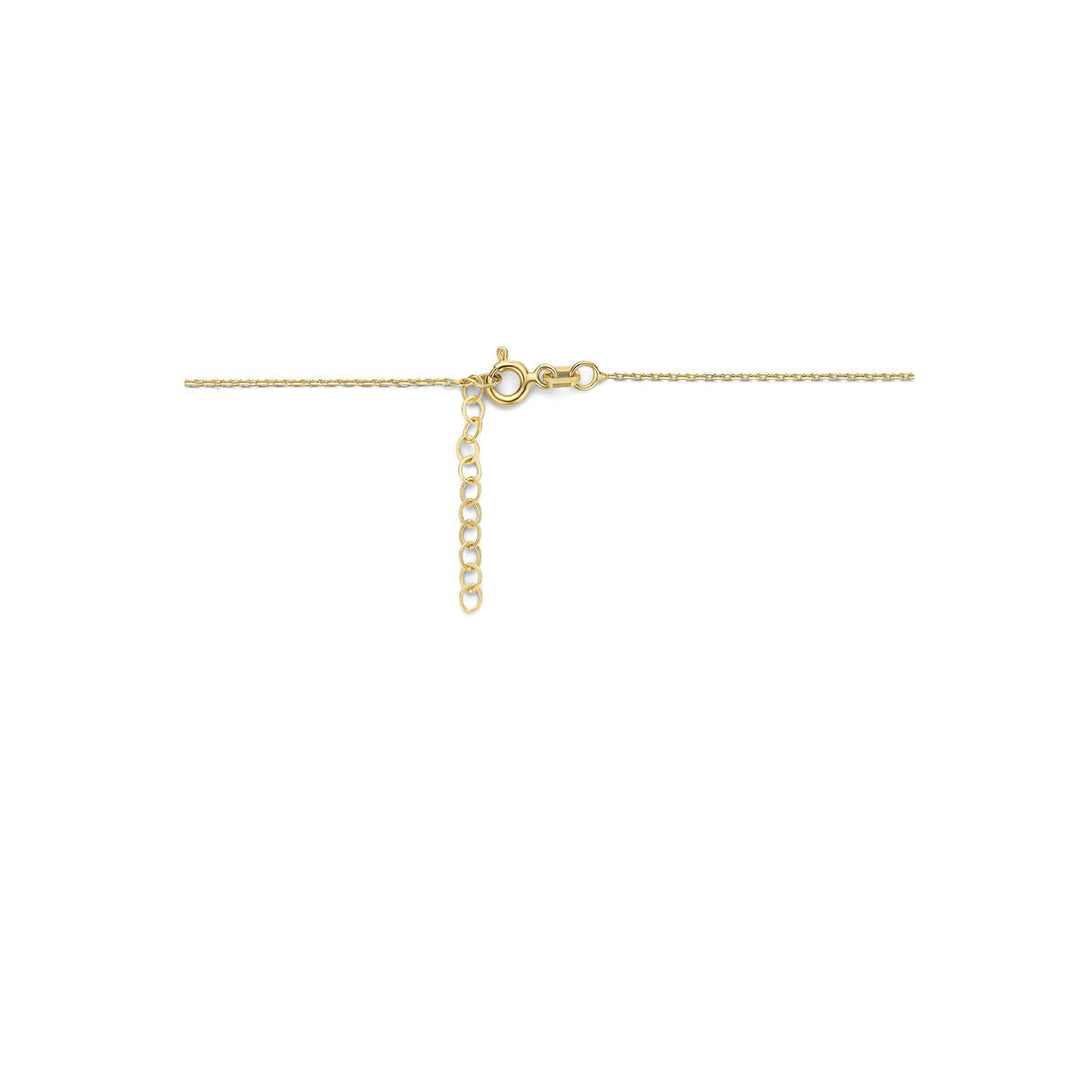 collier zirkonia 41 + 4 cm 14K geelgoud