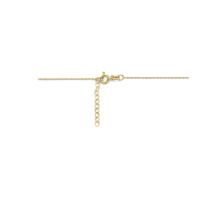 collier zirkonia 41 + 4 cm 14K geelgoud