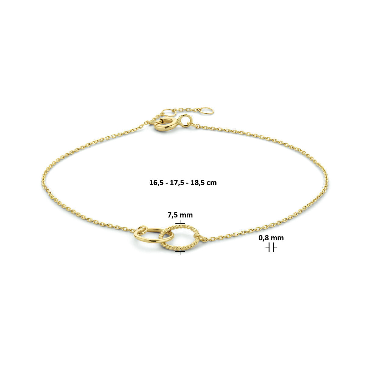 Gouden armband dames rond 14K