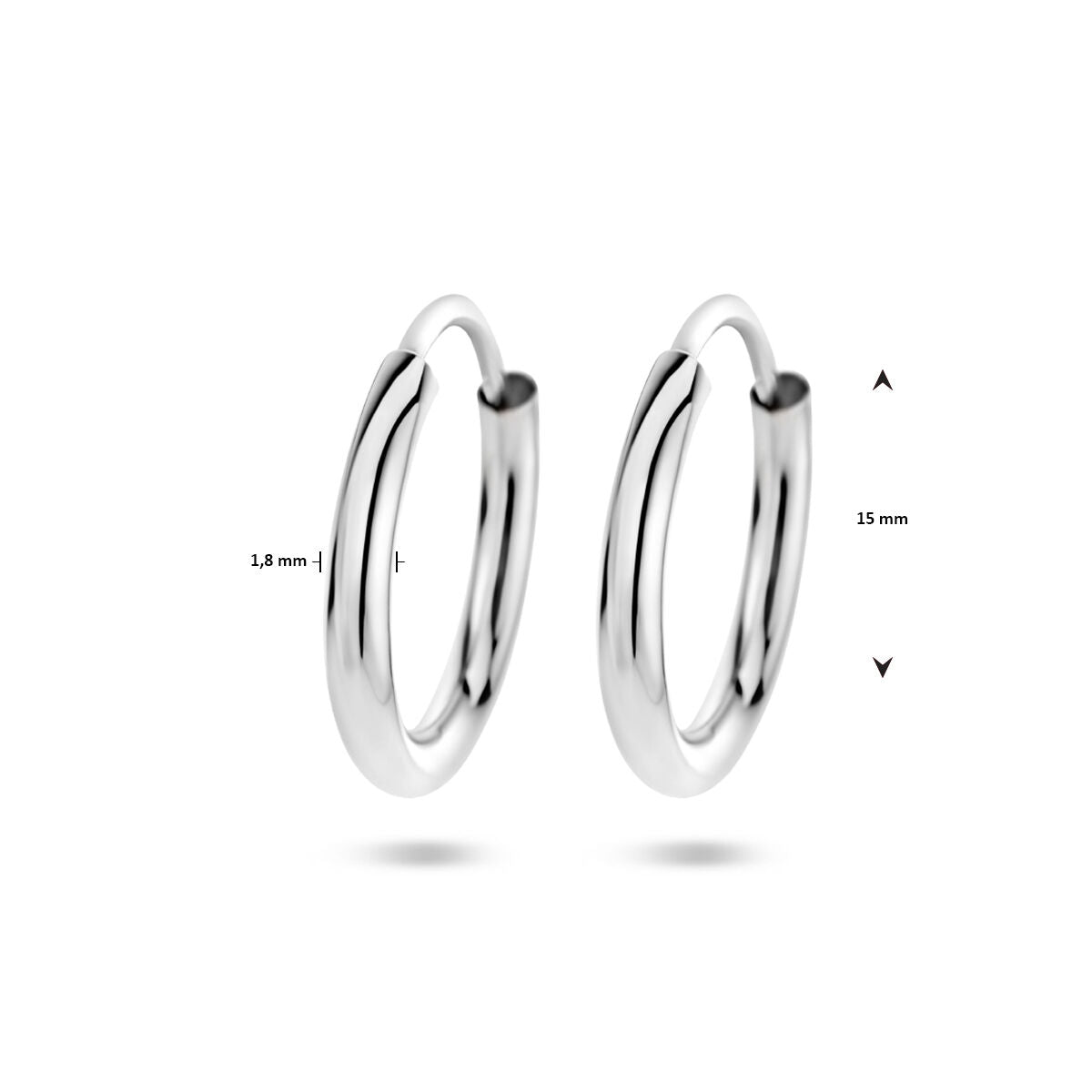 orecchini a cerchio 1,8 mm tubo tondo