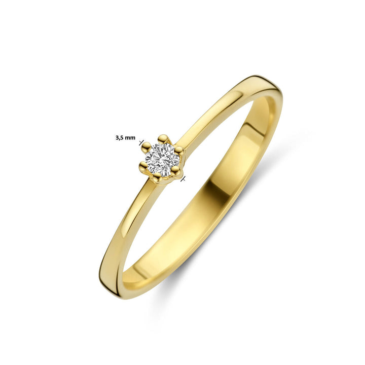 anello diamante 0.05ct h si 14K oro giallo