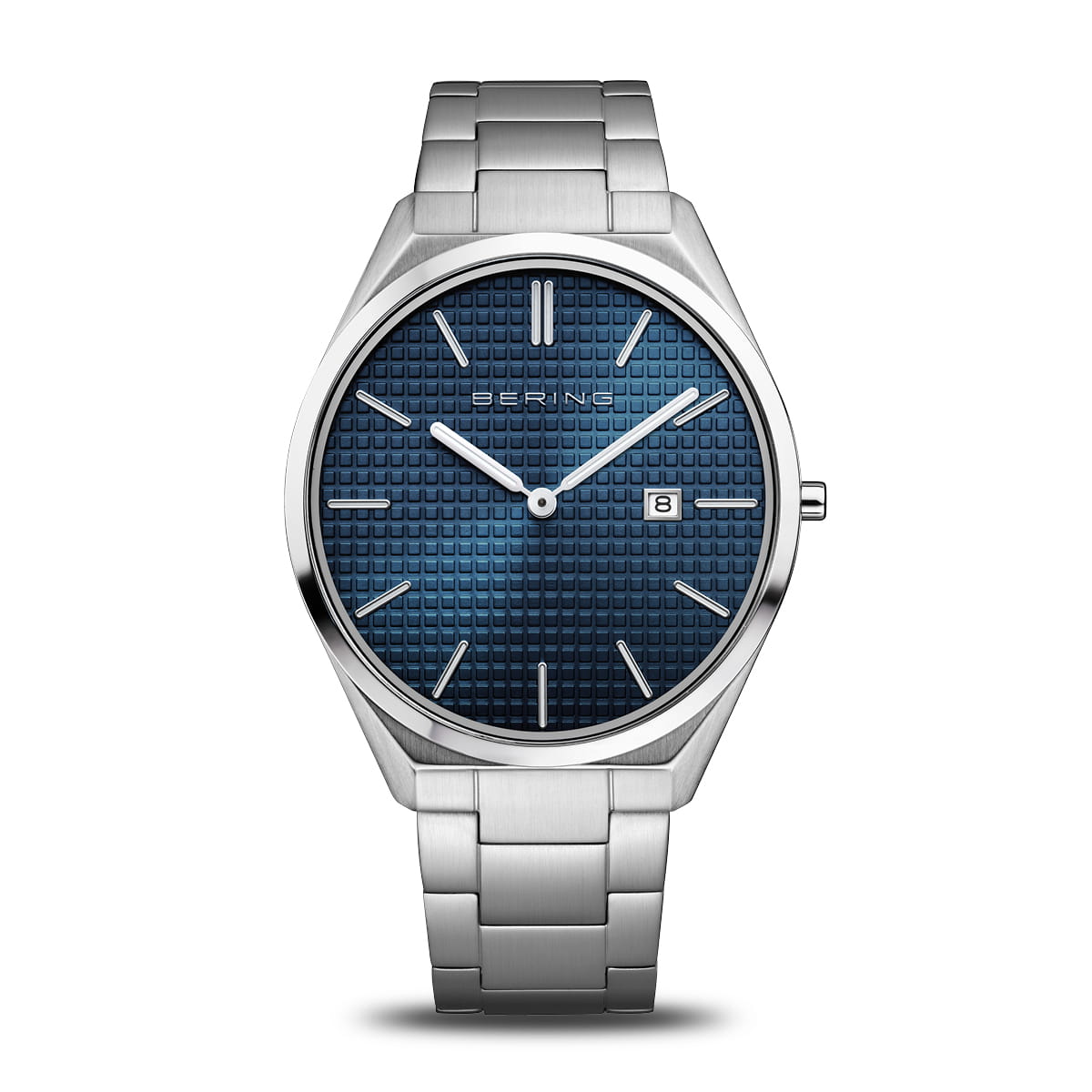 Orologio da uomo Bering con quadrante blu e bracciale in acciaio inox.