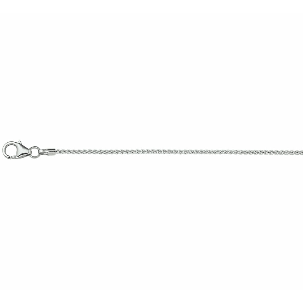collier vossestaart 1,3 mm zilver gerhodineerd