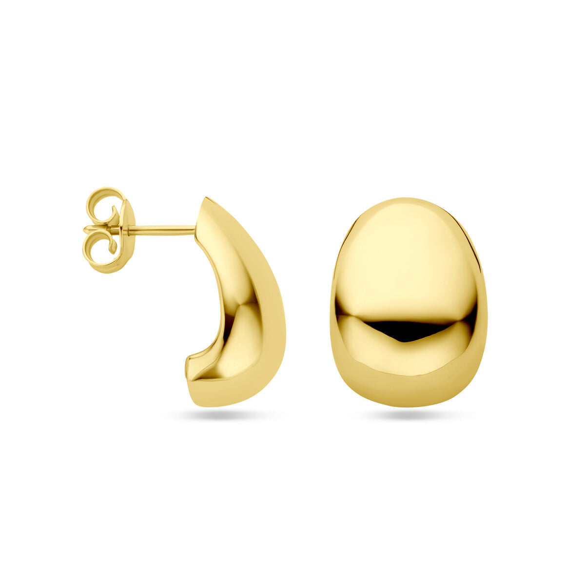 oorknoppen 17 mm 14K geelgoud