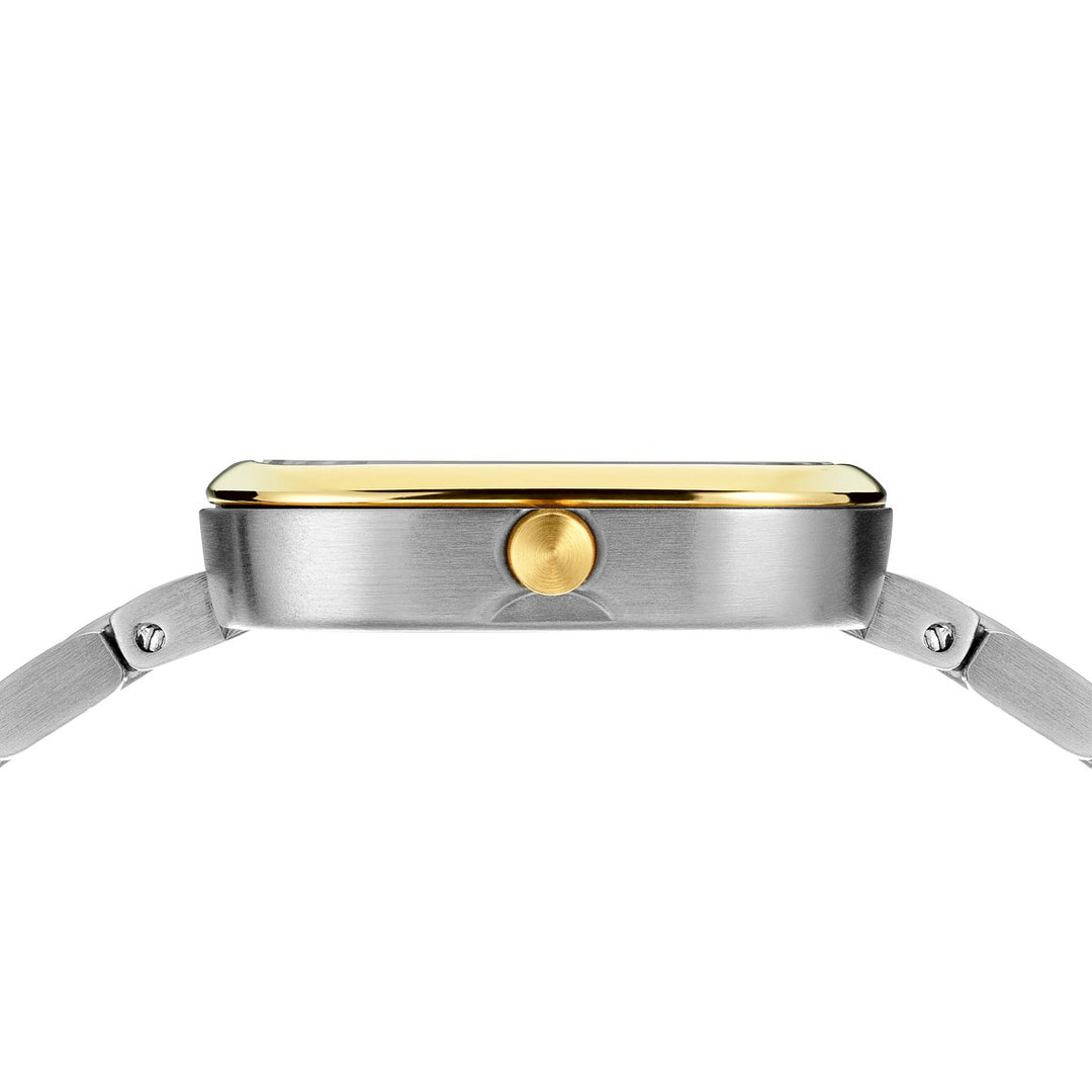 Bering dames horloge bicolor grijze wijzerplaat 17926-714