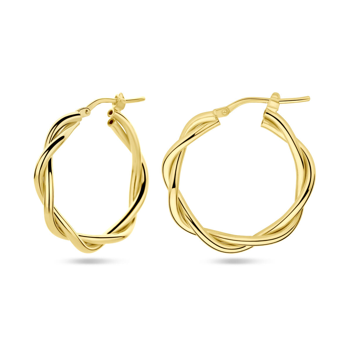 orecchini a cerchio 3,5 mm tubo attorcigliato 1 micron argento dorato (giallo)