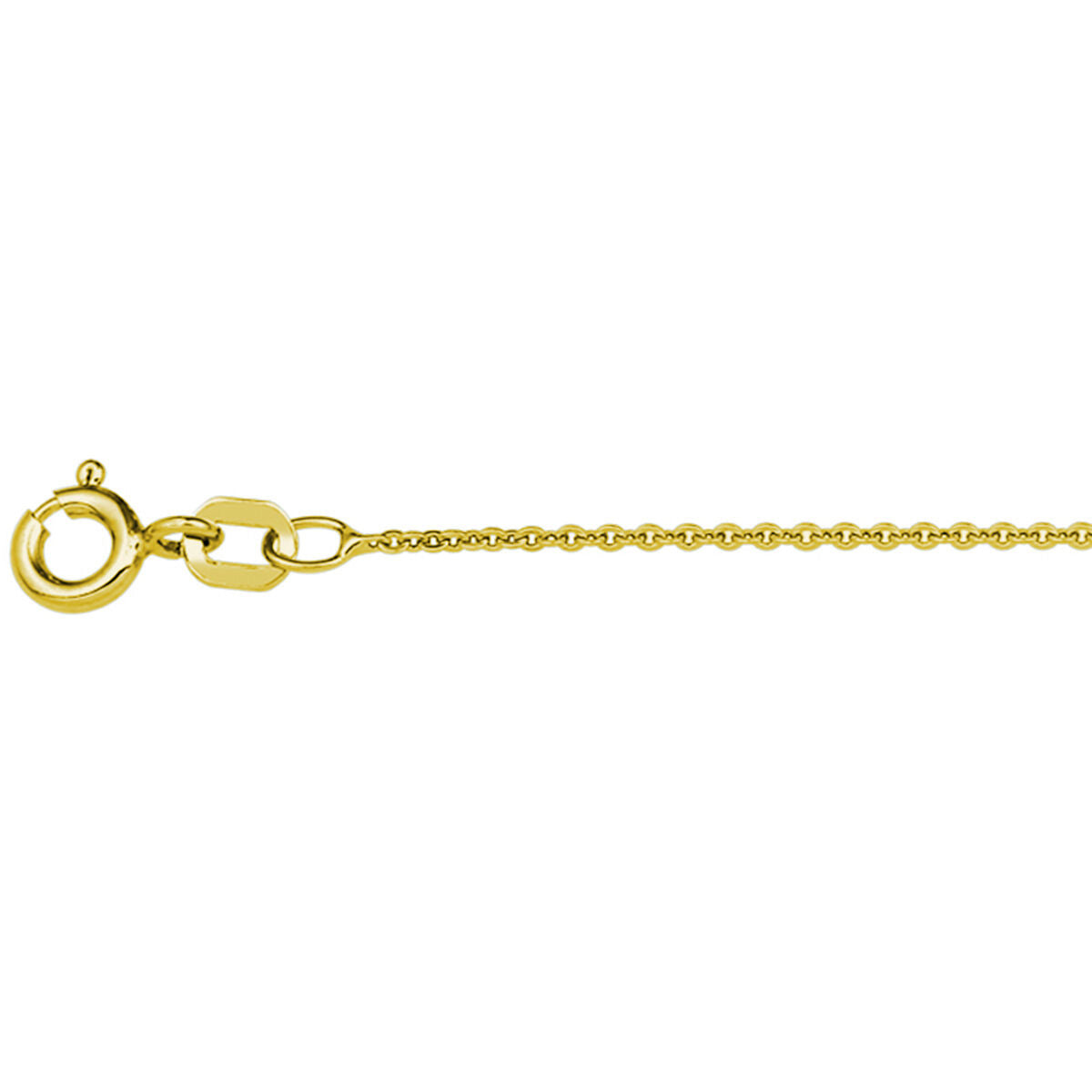 Zilveren verguld collier met een plat ankerdesign van 1,1 mm, voorzien van een karabijnsluiting.