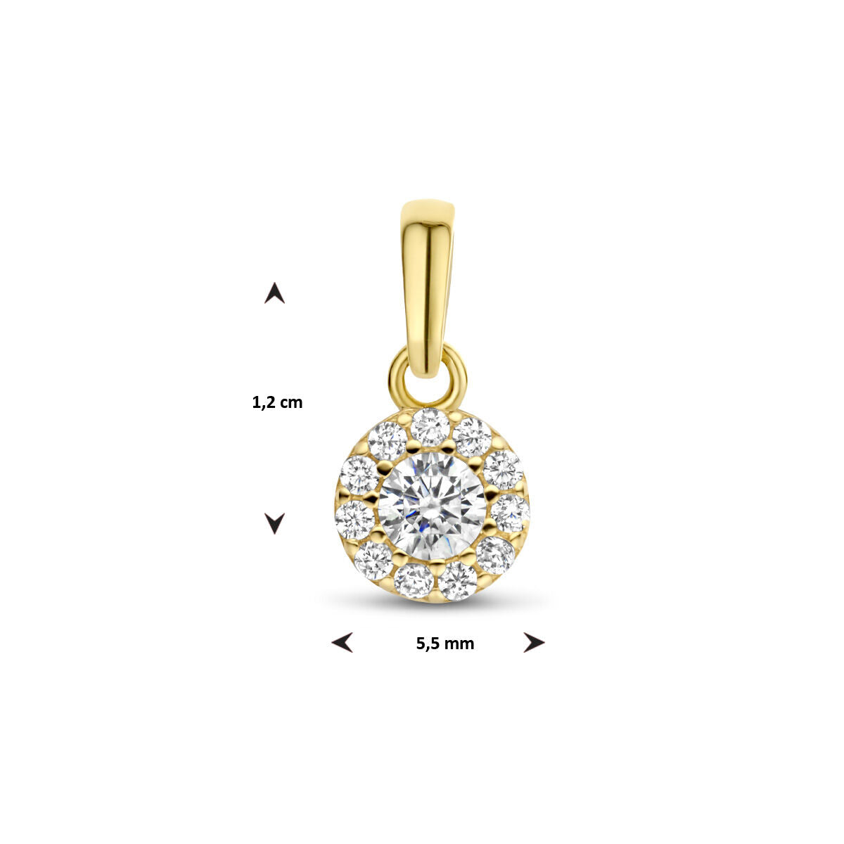 ciondolo zirconia halo 14K oro giallo