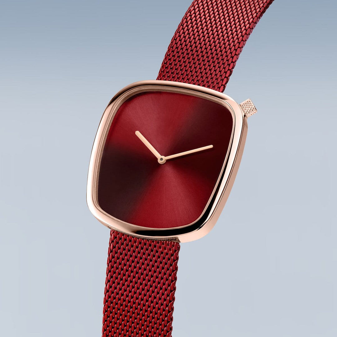Bering dames horloge rode wijzerplaat - 18034-363