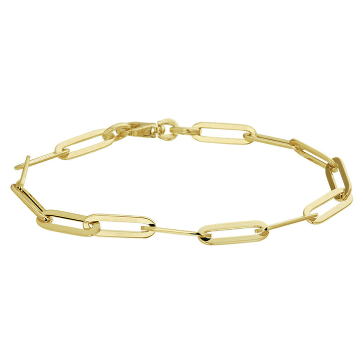 Gouden armband dames paperclip platte buis 14K