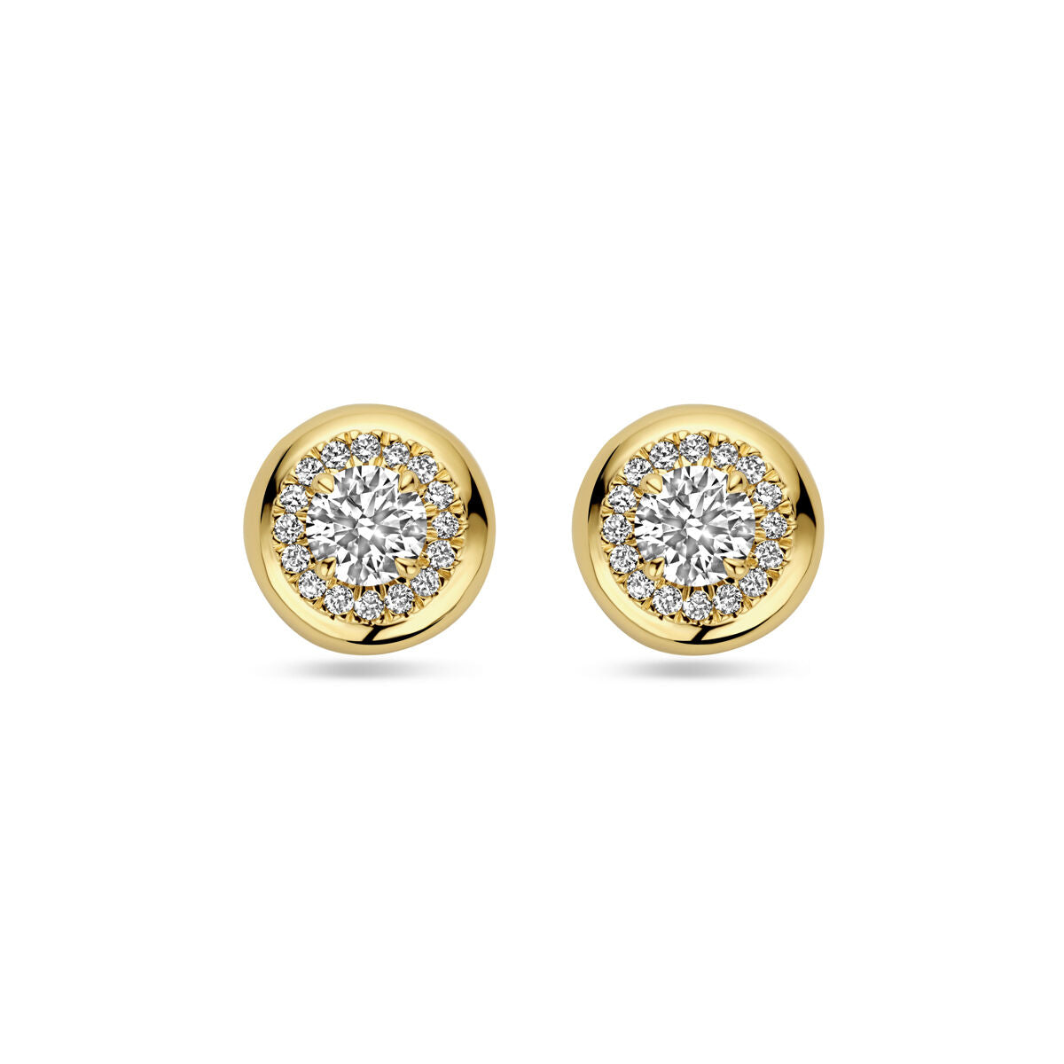 Orecchini in oro giallo 14K con diamanti lab grown da 0,75 ct (2x 0,375 ct) e incastonatura brillante.