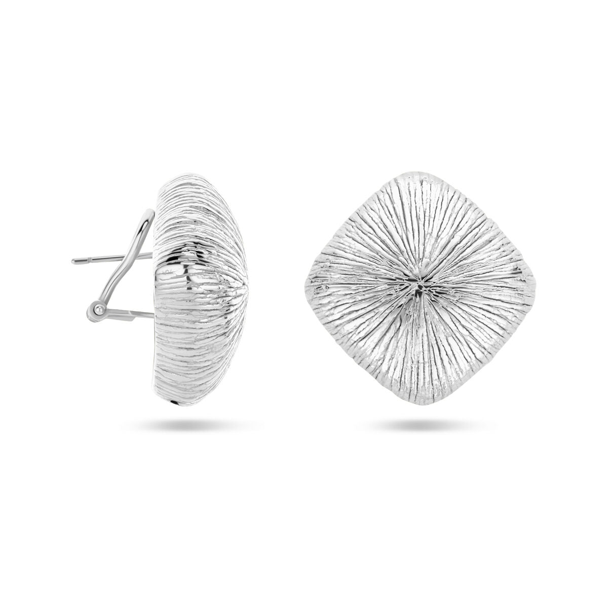 orecchini a perno 27 mm argento rodiato