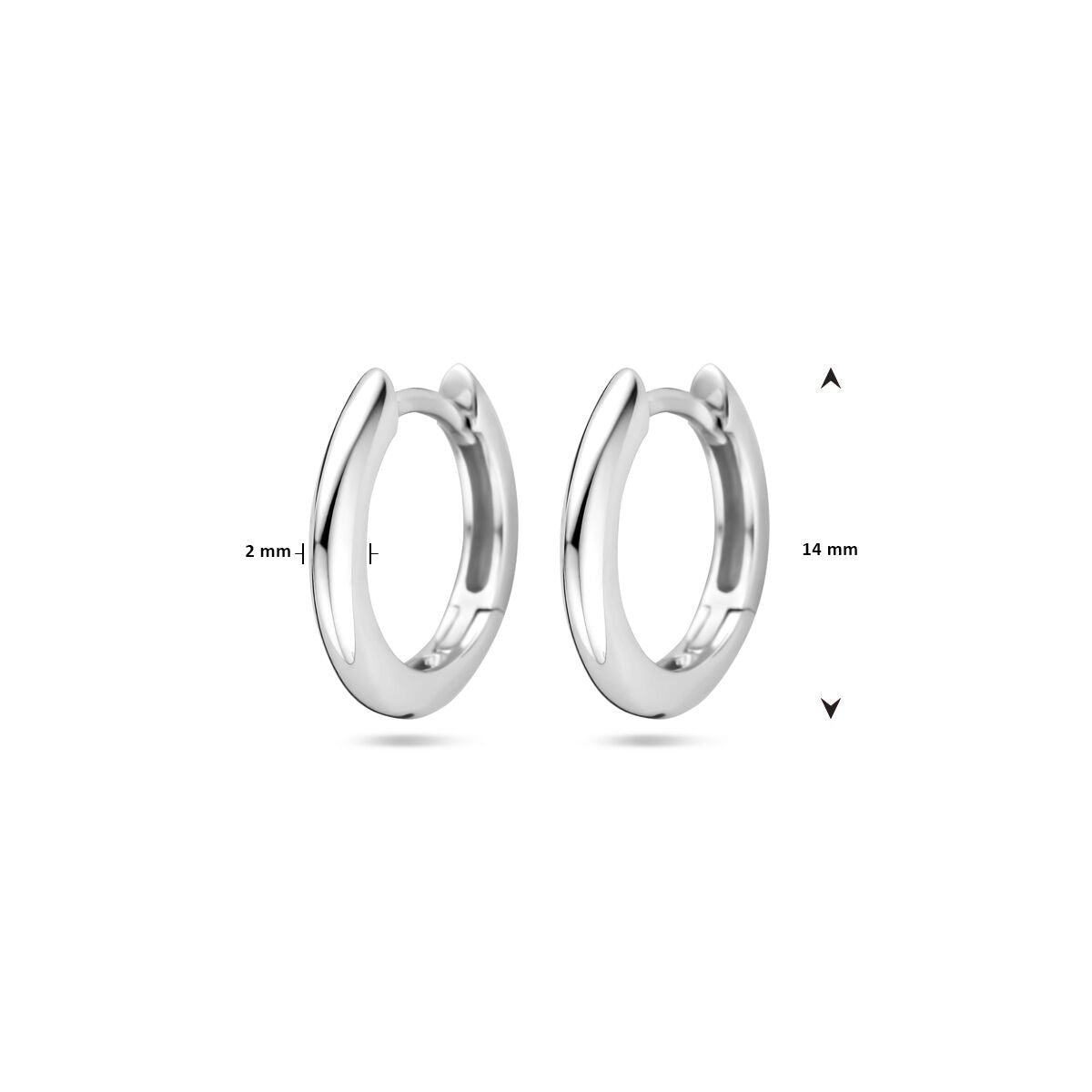 orecchini a cerchio 2,0 mm argento rodiato