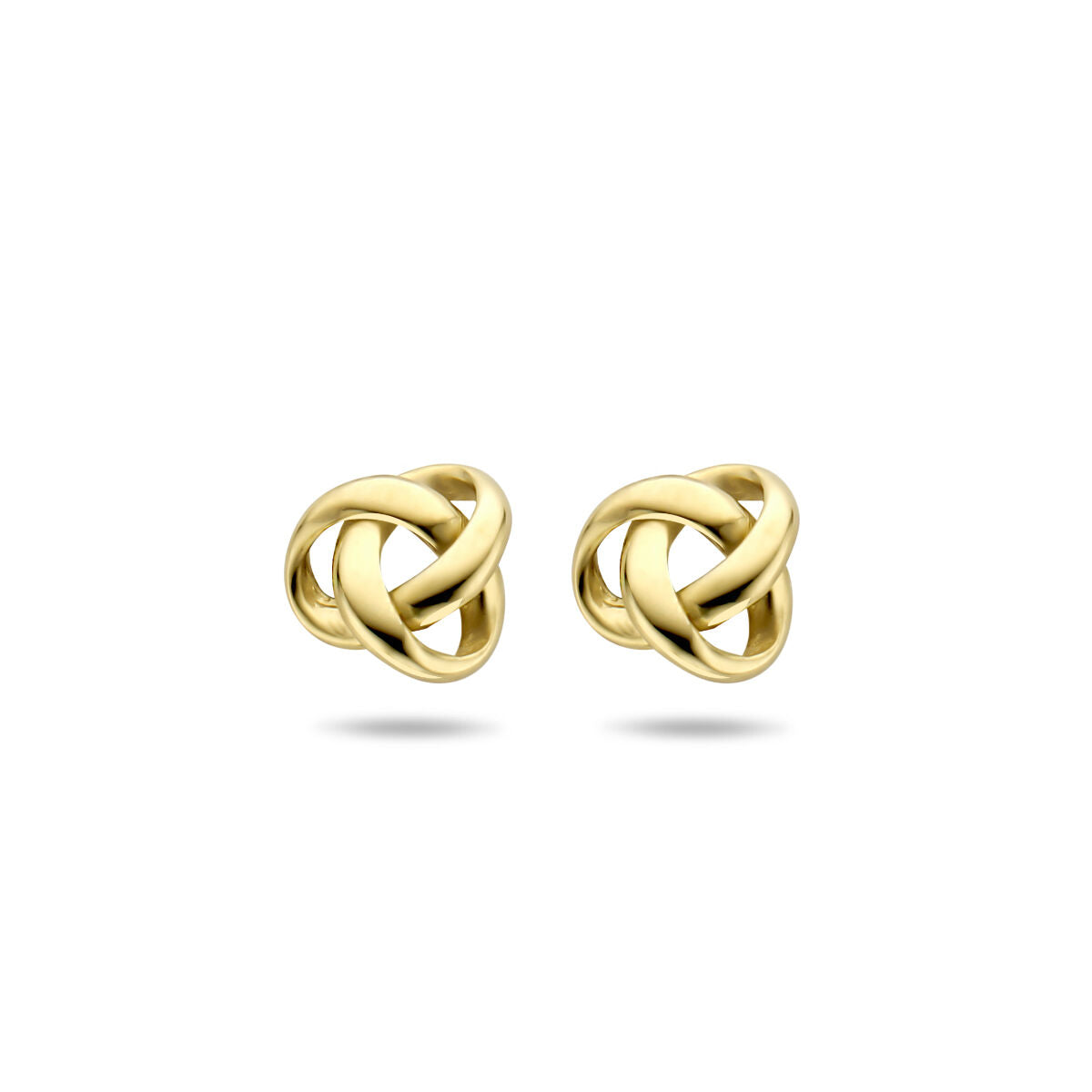 Orecchini a forma di nodo in oro giallo 14K.