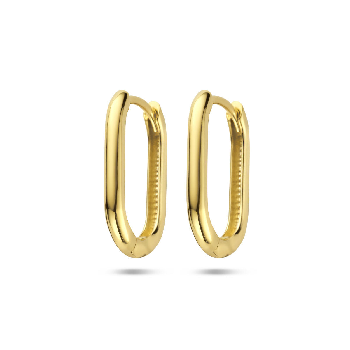 Orecchini alla creola in oro giallo 14K a forma di graffetta.