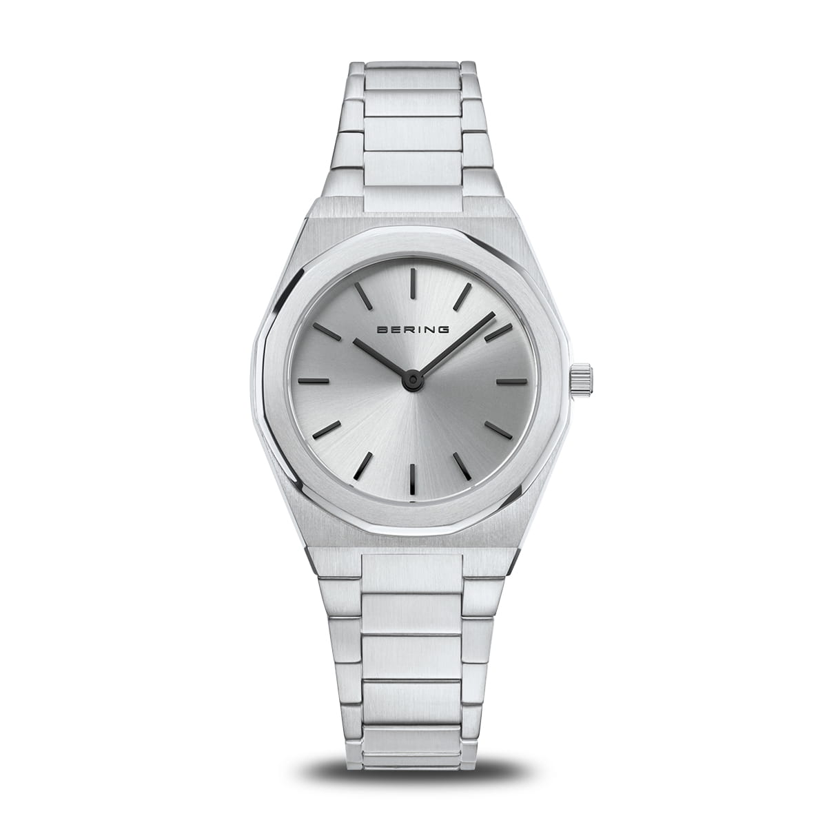 Orologio da donna con cassa argentata e quadrante argentato, bracciale in acciaio inox.