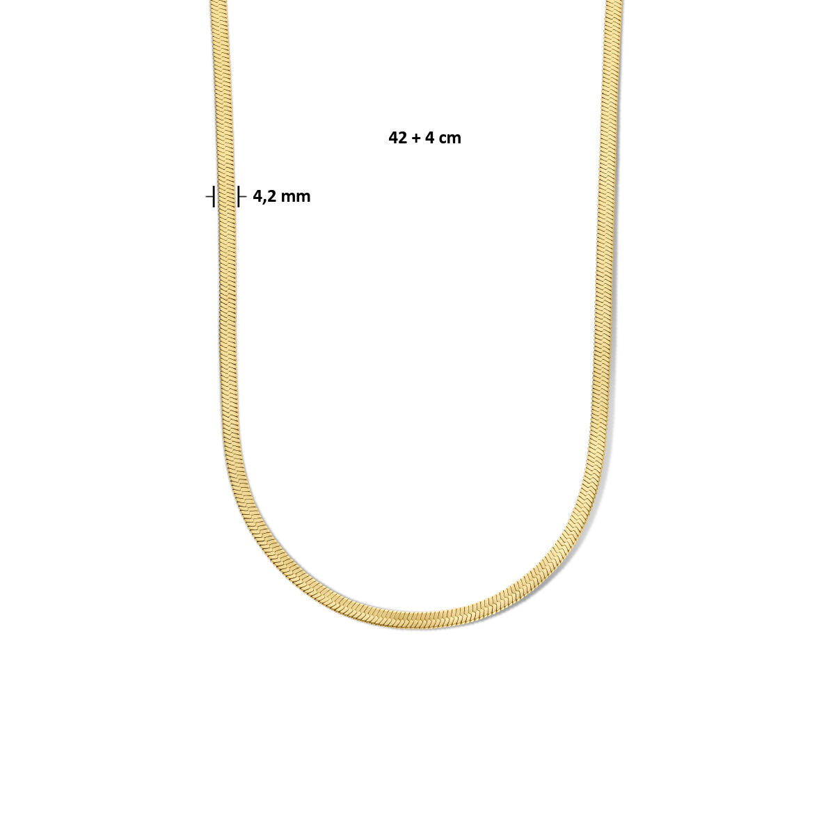 collana serpente piatta 4,2 mm 42 + 4 cm ion plating acciaio inossidabile