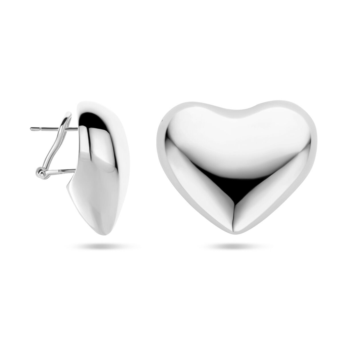 orecchini a bottone cuoricini 27 x 30 argento rodiato