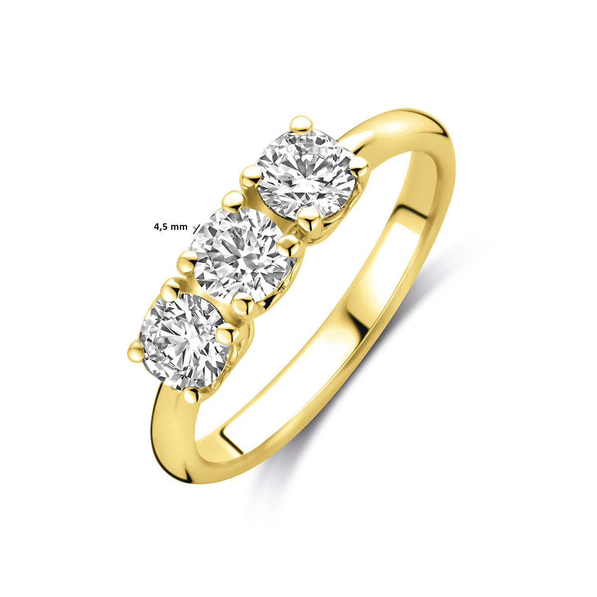 Anello da donna in oro giallo 14k con diamante lab grown da 0.90ct