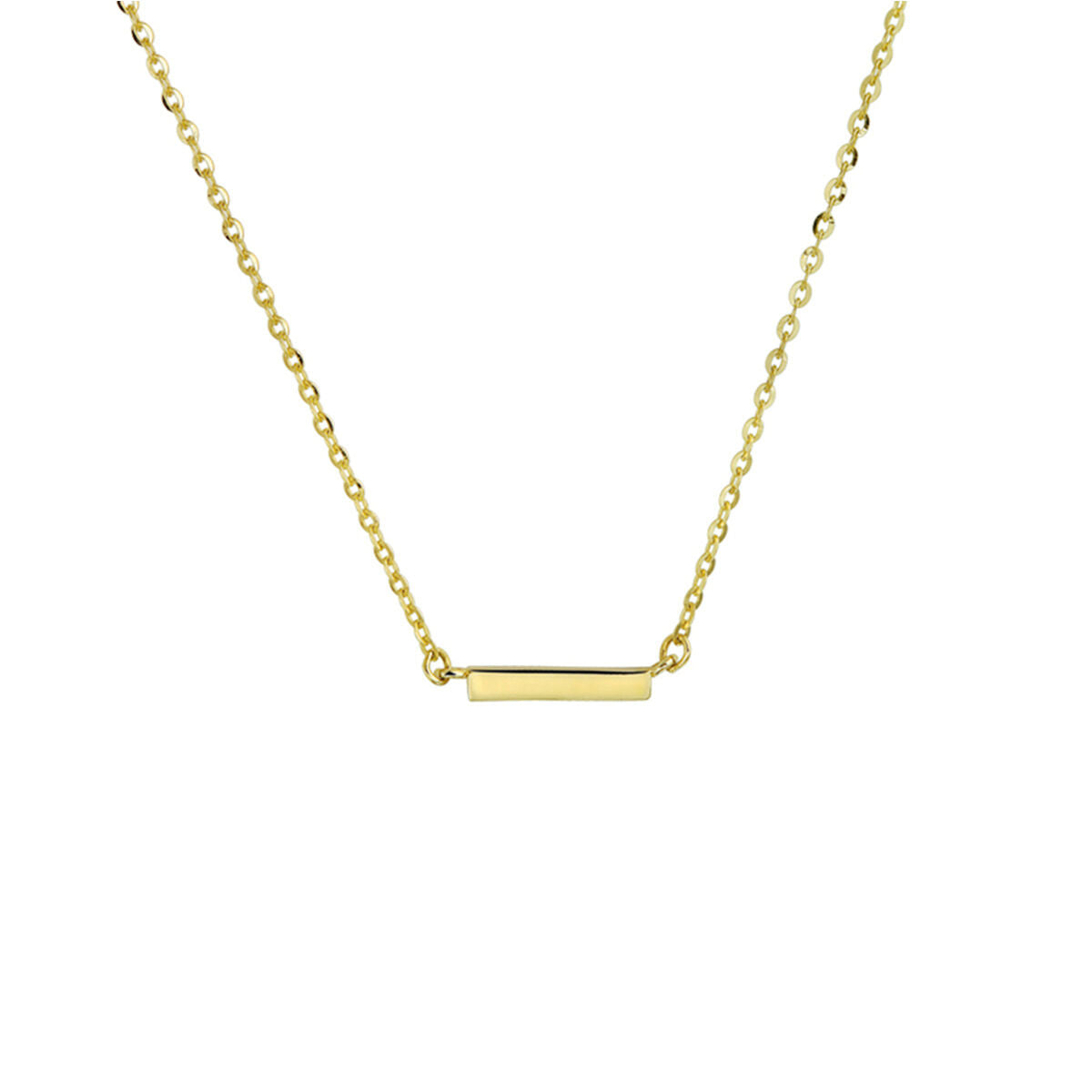 Collana in oro giallo 14K con un pendente a barra, lunghezza 41 + 4 cm.