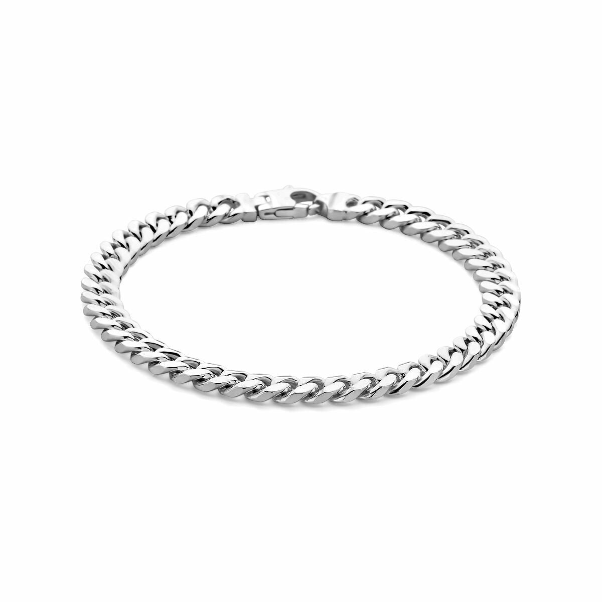 Bracciale da uomo in argento con maglia rolò di 6,6 mm.