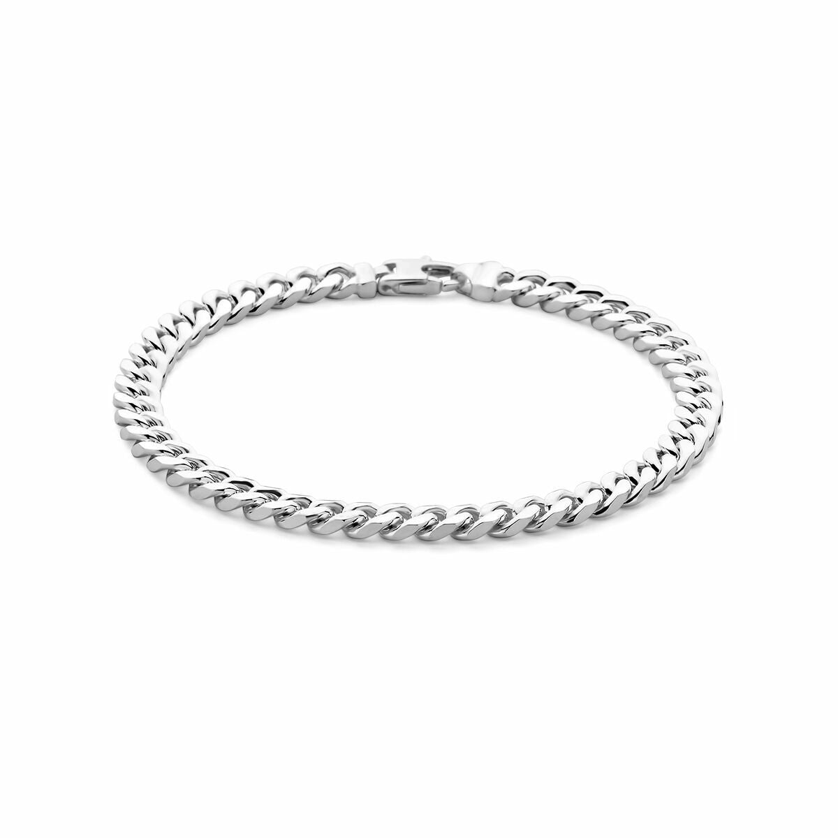 Bracciale da uomo in argento con maglia rolò di 5,7 mm.
