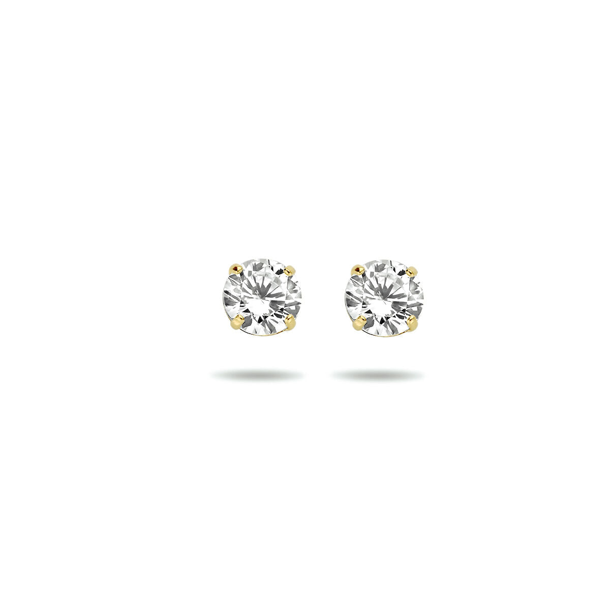 Orecchini in oro giallo 14K con zirconi trasparenti.