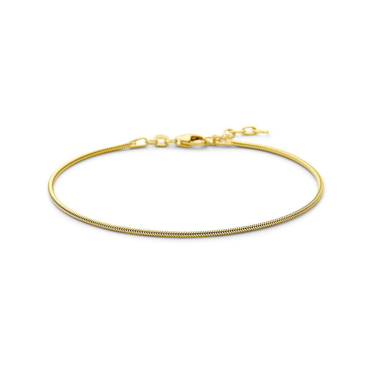 Bracciale da uomo in oro giallo 14K, sottile, con catena a serpente di 1,2 mm.
