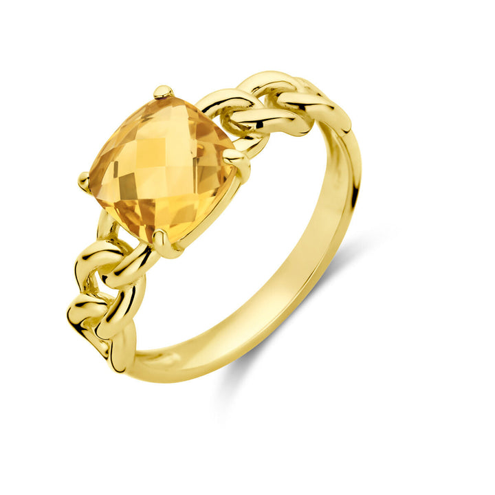 ring citrine 14K geelgoud