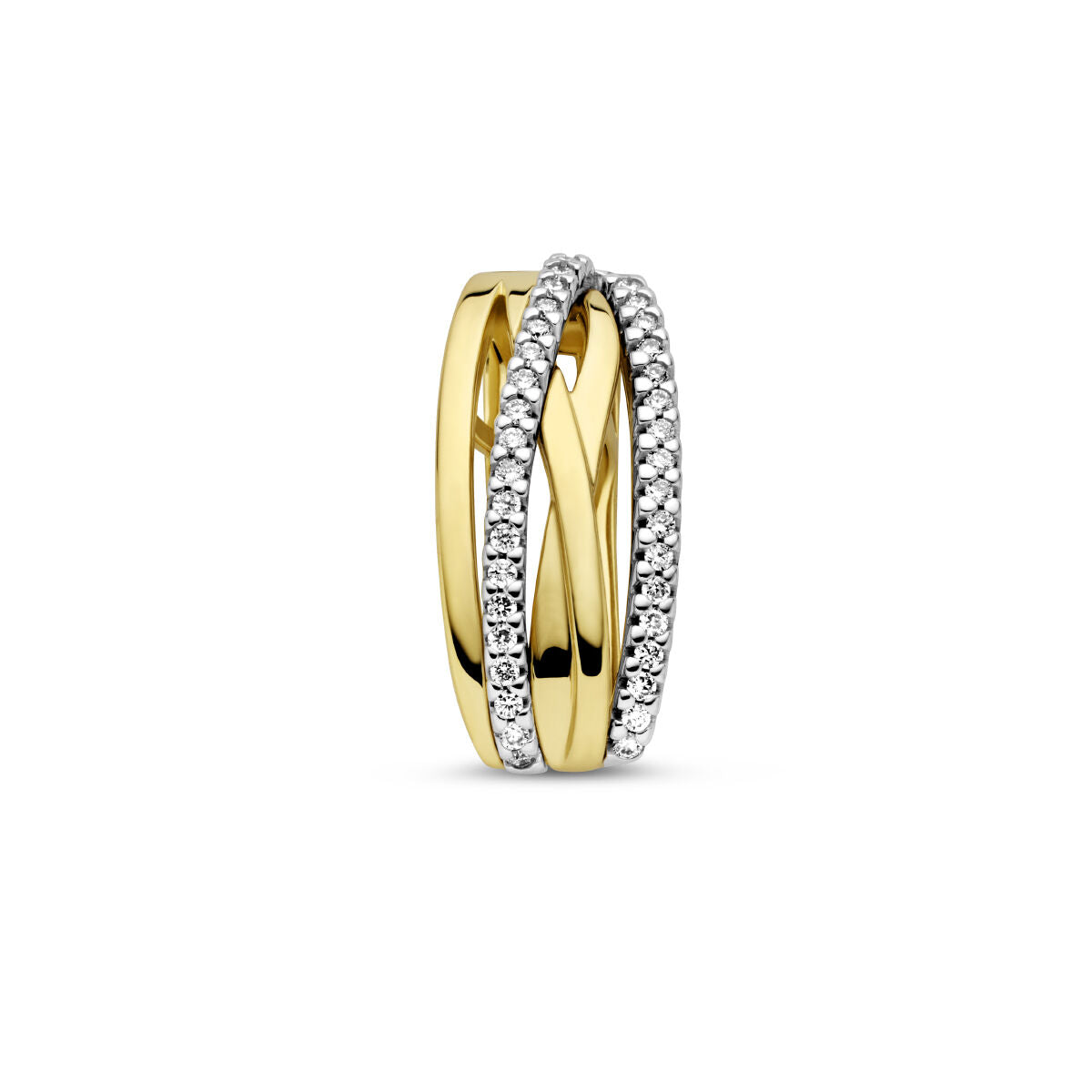 Ciondolo in oro bicolore giallo e bianco con diamanti da 0,17 ct.