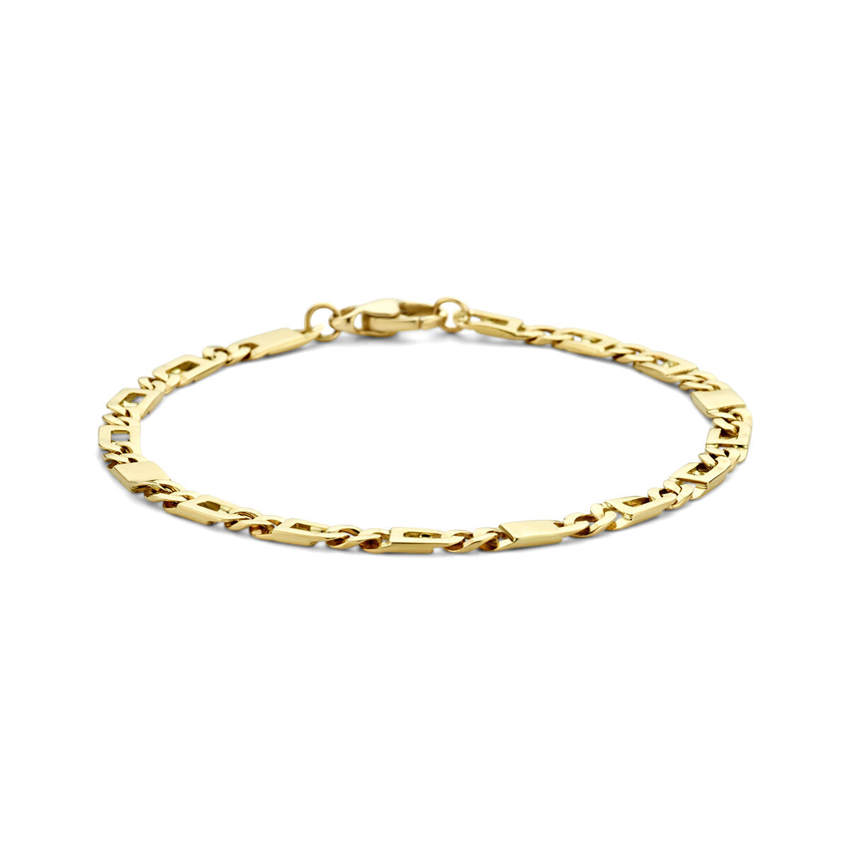 Bracciale in oro giallo 14K con maglia rolò di 4,7 mm.